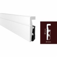 Плинтус (021) Arbiton VEGA белый 80x2400 мм