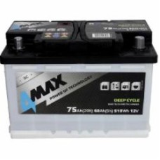 Аккумулятор автомобильный 4MAX DEEP CYCLE 75Ah 12V «+» справа (BAT75/510R/DC/4MAX) Аккумулятор автомобильный 4MAX DEEP CYCLE 75Ah 12V «+» справа (BAT75/510R/DC/4MAX)