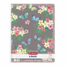 Блокнот А4 80 листов в клетку Ladylike Butterfly Herlitz