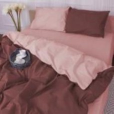 Комплект постельного белья Бязь Riccarda (14-1312 + 15-1511) 220х240 см пудровый/шоколадный MirSon