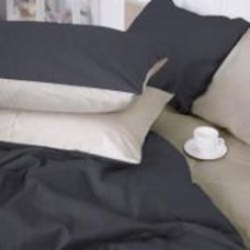 Комплект постельного белья Сатин 0001+0240 Dulness 220х240 см молочный/серый MirSon