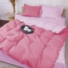Комплект постельного белья Poplin Line 018 + 041 Dahlia 143х210 см светло-розовый/розовый MirSon