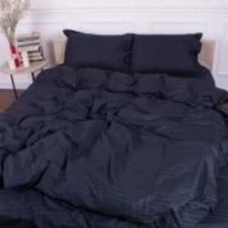 Комплект постельного белья Satin Stripe 30-0021 Dark Blue 143х210 см темно-синий MirSon