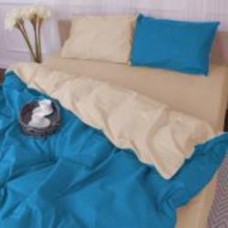 Комплект постельного белья Бязь Camillo (12-0712 + 17-4735) 175х210 см бежевыйсиний MirSon