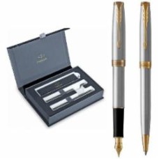 Набор ручек Parker Sonnet Stainless Steel GT FP+BP (перьевая+ шариковая)