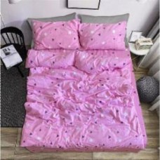 Комплект постельного белья двуспальный Фигурки на розовом Zastelli