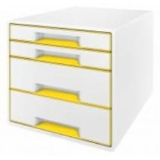 Бокс для бумаги с 4 ящиками WOW CUBE желтый 5213-20-16 Leitz