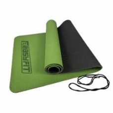 Коврик для йоги EasyFit TPE+TC ECO-Friendly двухслойный для фитнеса 6 мм зеленый с черным EF-1924