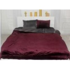 Комплект постельного белья Велюр Winter Frost 28-0003+28-0002 Protea Velvet 2х143х210 см бордовый/коричневый MirSon