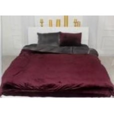 Комплект постельного белья Велюр Winter Frost 28-0003+28-0002 Protea Velvet 2х160х220 см бордовый/коричневый MirSon
