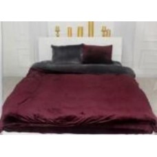 Комплект постельного белья Велюр Winter Frost 28-0005+28-0002 Azalea Velvet 2х143х210 см бордовый/серый MirSon