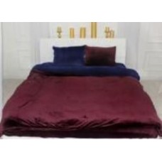 Комплект постельного белья Велюр Winter Frost 28-0006+28-0002 Primula Velvet 143х210 см бордовый/синий MirSon