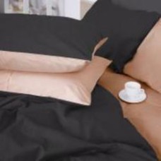 Комплект постельного белья Сатин Latte 0165+0240 160х220 см бежевый/серый MirSon