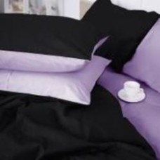 Комплект постельного белья Сатин Lavanda 3820+0055 175х210 см сиреневый/черный MirSon