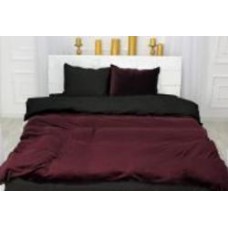 Комплект постельного белья Велюр Winter Delicate 28-0065 Ipomoea 2х160х220 см бордовый/черный MirSon