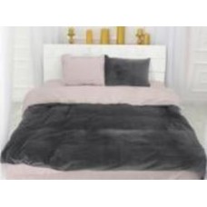 Комплект постельного белья Велюр Winter Terry 28-0033 Pulmonaria 160х220 см серый/пудровый MirSon