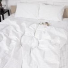 Комплект постельного белья Бязь Ranforce Elite 17-0605 Stripe White 220х240 см белый MirSon