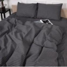 Комплект постельного белья Бязь Ranforce Elite 17-0601 Stripe Gray 200х220 см серый MirSon