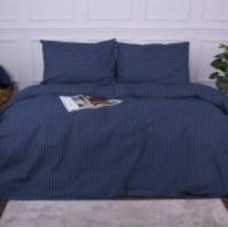 Комплект постельного белья Бязь Ranforce Elite 17-0609 Stripe Blue 200х220 см синий MirSon