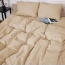 Комплект постельного белья Бязь Ranforce Elite 17-0602 Stripe Creamy 143х210 см кремовый MirSon