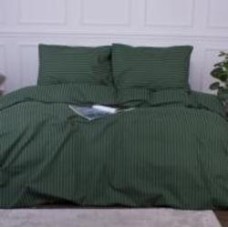 Комплект постельного белья Ranforce Elite 17-0612 Stripe Emerald 2х160х220 см изумрудный MirSon