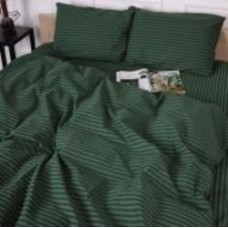 Комплект постельного белья Бязь 17-0612 Stripe Emerald 220х240 см изумрудный MirSon