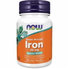 Железо активное Now Foods бисглицинат в капсулах 36мг 30 шт./уп.