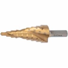 Сверло по металлу Sigma ступенчатое HSS-TIN титановое со спиральной канавкой Ø4-12 мм 1 шт. 1183041