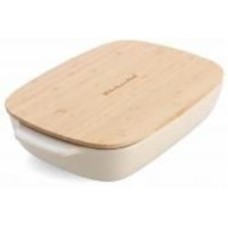 Форма с крышкой KitchenAid керамогранитная 3,8 л 8,8х24,8х40,4 см миндальный крем (CC006109-001)