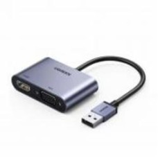 Адаптер с разъемами UGREEN CM449 USB 3.0 to HDMI+VGA 0,015 м серый (20518)