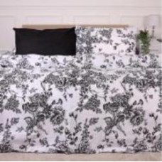 Комплект постельного белья Ranforce Elite 17-4840 Deborah 220х240 см черный с белым MirSon
