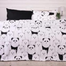 Комплект постельного белья Ranforce Elite 17-4849 White bear 110х140 см черный с белым MirSon