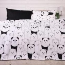 Комплект постельного белья Ranforce Elite 17-4849 White bear 160х220 см черный с белым MirSon
