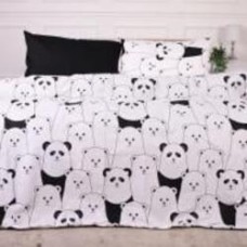 Комплект постельного белья Ranforce Elite 17-4849 White bear 2x160x220 см черный с белым MirSon