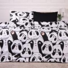 Комплект постельного белья Ranforce Elite 17-4850 Panda 2x160x220 см черный с белым MirSon