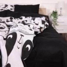Простынь Бязь 17-4850 Panda 110x160 см черный с белым MirSon