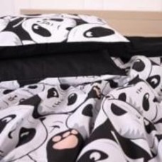 Наволочка Ranforce Elite 17-4850 Panda 40x40 см черный с белым MirSon