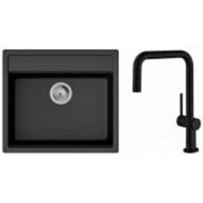 Мойка для кухни + смеситель Hansgrohe гранитная S520-F510 + Talis M54 графит