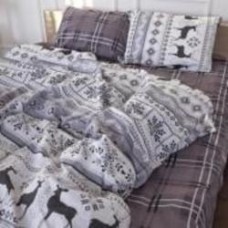 Комплект постельного белья Бязь 17-0654 Reindeer 143х210 см серый MirSon