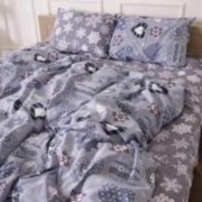 Комплект постельного белья Бязь 17-0655 Snowflake 160х220 см серый MirSon