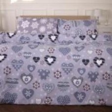 Комплект постельного белья Ranforce Elite 17-0655 Snowflake 200х220 см серый MirSon