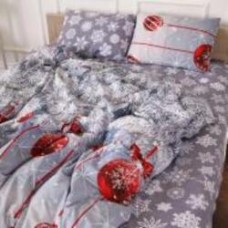 Комплект постельного белья Бязь 17-0657 Mistletoe 175х210 см серый с красным MirSon