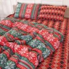 Комплект постельного белья Бязь 17-0659 Christmas 175х210 см красный с зеленым MirSon