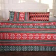 Комплект постельного белья Ranforce Elite 17-0659 Christmas 143х210 см красный с зеленым MirSon