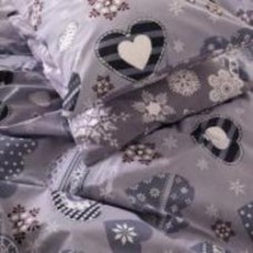 Наволочка Бязь 17-0655 Snowflake 50x70 см серый с рисунком MirSon