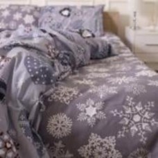 Простынь Бязь 17-0655 Snowflake 150x220 см серый MirSon