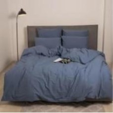Комплект постельного белья Вареный хлопок 40-0026 Starry Dreams 143х210 см синий MirSon