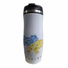 Термокружка 4PROFI Этнокарта жолто-голубая 380 мл (22154)