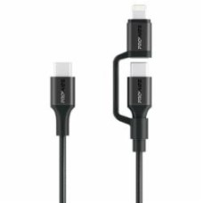 Кабель Promate PowerLink-CCi USB-C to USB-C/Lightning 1,2 м black (powerlink-cci.black)