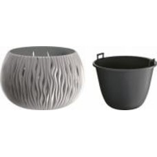 Горшок пластиковый Prosperplast Sandy Bowl 2 в 1 круглый 1,4 л серый (22981-405)